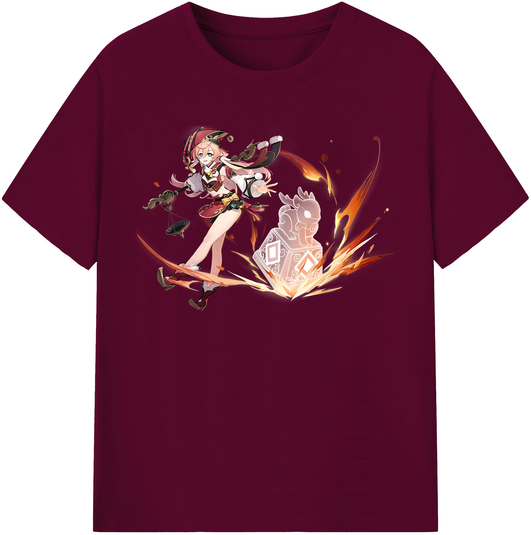 げんし神 ヤンフェイ genshin Yanfei レディースカジュアルプリントTシャツ（綿100％）